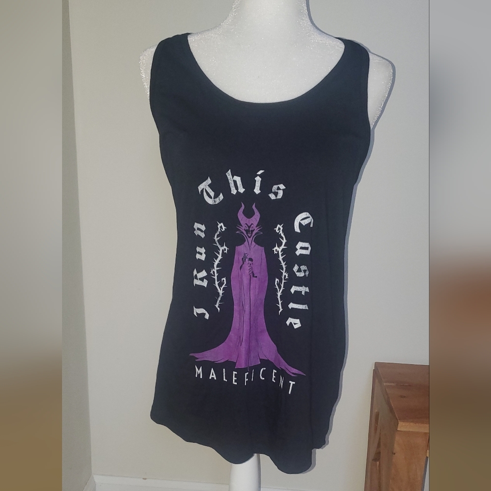 Black Tank Top with Purple Maleficent Design